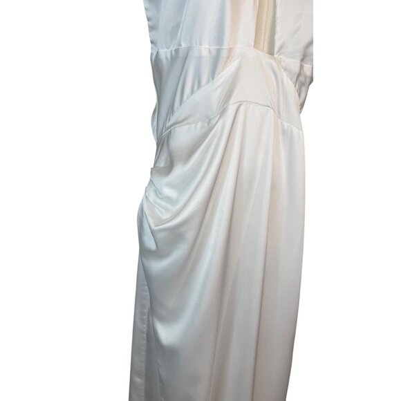 NWOT Show Me Your Mumu White XL Adele Halter Maxi Dress Satiny Polyester - Picture 8 of 16